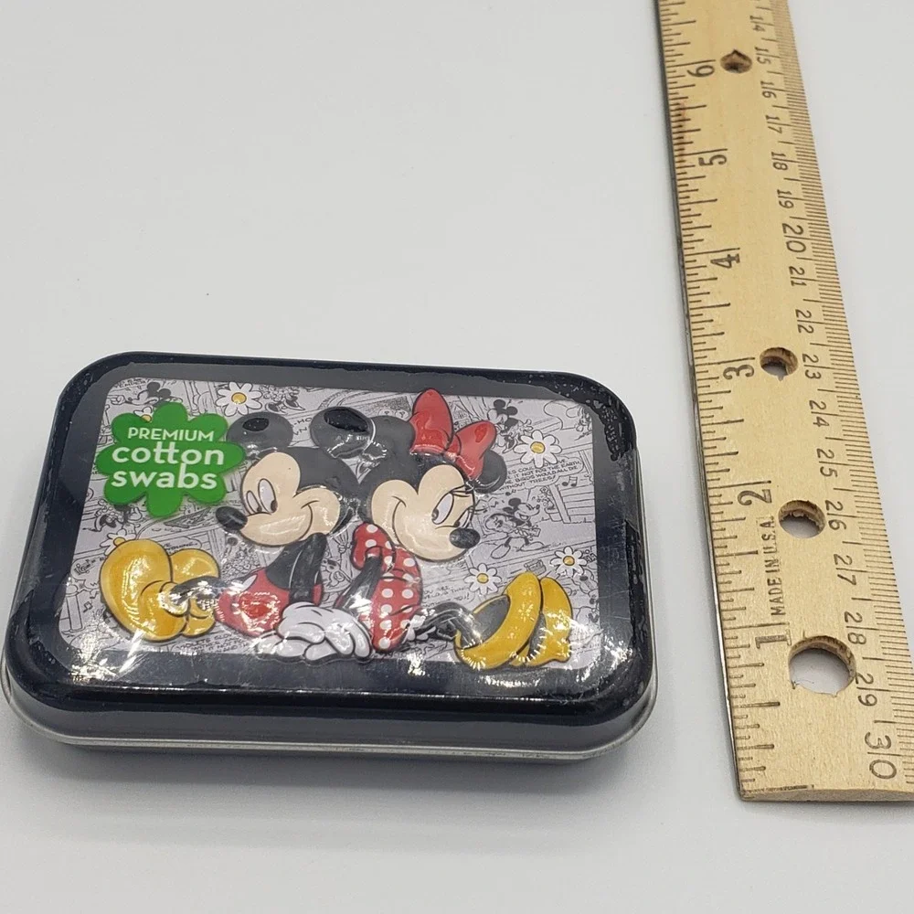 Disney Cotton Mickey and Minnie Mouse Travel Cotton‎ Swab Holder/ Trinket Box